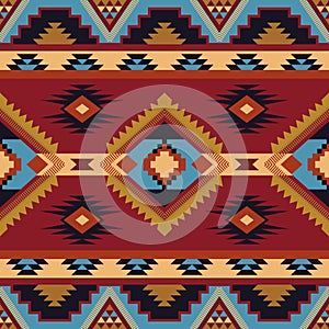 Ethnic geometric seamless pattern. Native American Southwest blanket