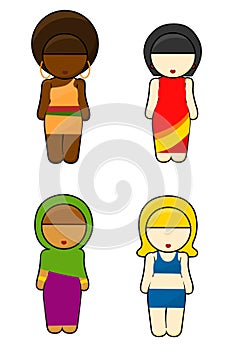 Ethnic Girls in typical wear