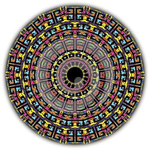 Ethnic greek mandala pattern. Ornamental colorful background. Tribal vector backdrop. Floral modern radial ornaments. Abstract