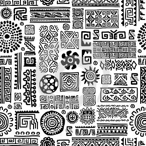 Ethnic handmade ornament, seamless pattern for