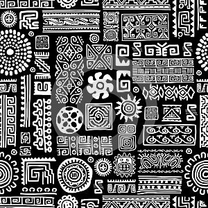 Ethnic handmade ornament, seamless pattern for