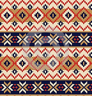 Ethnic Ikat native Indian aztec Navajo seamless repeat vector pattern traditional Mexican Design