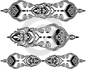 Ethnic indian line art border