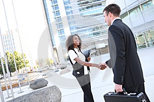 Ethnic Man and Woman Business Team