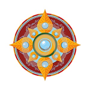 Ethnic mandala indu style icon