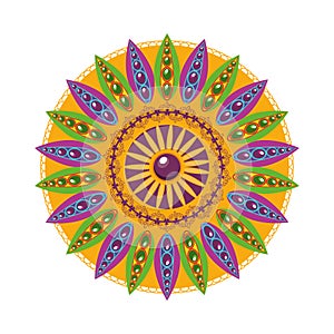 Ethnic mandala indu style icon