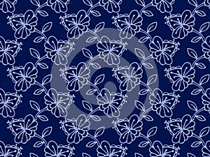 Ethnic mehendi mendi flowers seamless background pattern