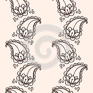 Ethnic mehendi mendi paisley seamless background pattern