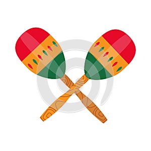 Ethnic Mexican Maraca Music Instrument in Flat photo