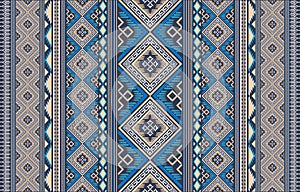 Ethnic monochrome seamless pattern. Background with Aztec geometric patterns