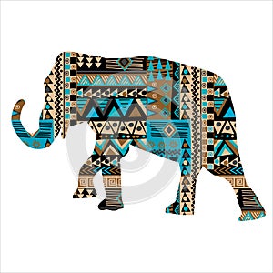 Ethnic motifs pattern ornate elephant