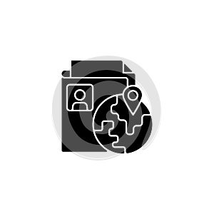 Ethnic origin privacy black glyph icon