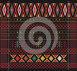 Ethnic Pattern Batik Ulos Fabric Vector