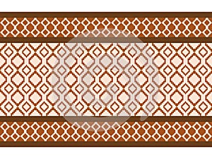 Ethnic pattern design for fabric, wallpaper, background in earth tone with dark line bar. Wallpaper in seamless design.