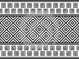 Ethnic pattern in Gray tone. Fabric design in pattern of tribe. Design textile in black and white tone.