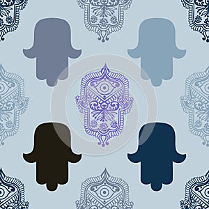 Ethnic pattern with hamsa