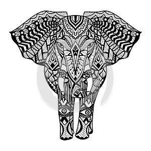 Ethnic patterned head of Elephant
