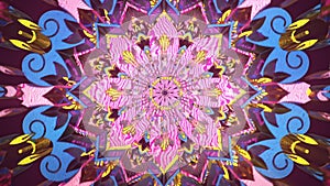 Ethnic psychedelic tunnel sacred geometry pattern space energy art that opens chakra third eye of samsara tunnel seamless loop