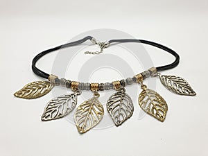 Ethnic Retro Vintage Classic Woman Necklace from Stainless Steel Aluminium Gold and Silver Color in White  Background 10