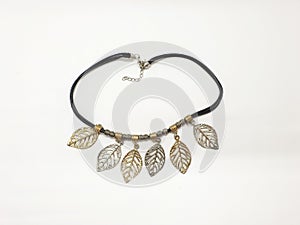 Ethnic Retro Vintage Classic Woman Necklace from Stainless Steel Aluminium Gold and Silver Color in White  Background 11