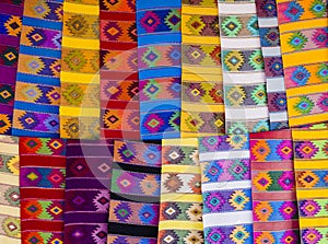 Ethnic runner tablecloths with geometric shapes