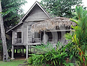 Ethnic rural southeast asian house on stilts