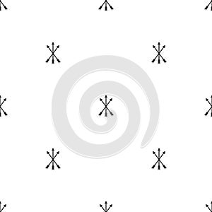 Ethnic seamless pattern with black arrows isolated on white. Flat adventure ornament