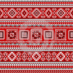 Ethnic seamless pattern with black, white, red colors