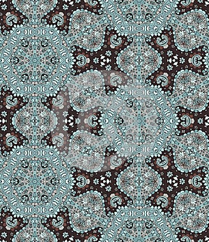 Ethnic seamless pattern with flowers and paisley - 3. Indian motives.