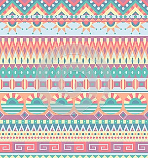 Ethnic seamless pattern. Geometric tribal ornament. Folk style. Colorful abstract background