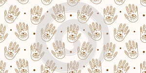 Ethnic seamless pattern with hands