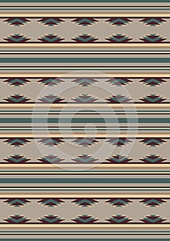 Ethnic seamless pattern. Native American tribal illustration. Southwest design. Mexican blanket, rug. Vector illustrationM