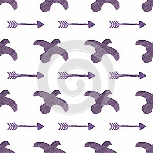 Ethnic seamless pattern in native style. Violet