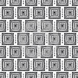 Ethnic seamless pattern. Tribal line print in african, mexican, american, indian style. Geometric boho background