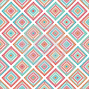 Ethnic seamless pattern. Tribal line print in african, mexican, american, indian style. Geometric boho background