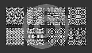 Ethnic seamless patterns collection. Boho textile prints set