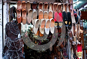 Ethnic shoes in Indian market