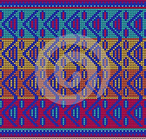 Ethnic striped colorful Mayan pattern