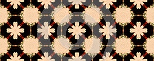 Ethnic Texture. Interior Surface Decoration. Chocolate Textile Print Repeat. Tie Dye Seamless Border Print. Brown Paper Texture