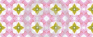 Ethnic Texture. Mineral Material Effect. Rose Textile Print Repeat. Tie Dye Seamless Texture. Pink Gold Paper Texture Tile. Border