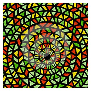 Ethnic traditional colorful bright round pattern