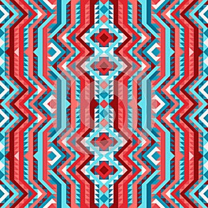 Ethnic tribal bright seamless pattern aztec style