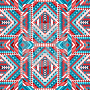 Ethnic tribal colorful seamless pattern aztec style