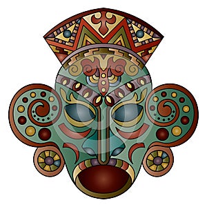 Ethnic tribal mask. Zen art. Hand-drawn.Vector illustration.