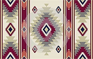 ethnic tribal traditional colorful red aztec diamond stripe pattern