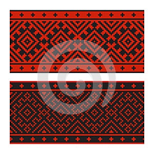 Ethnic Ukrainian seamless patterns