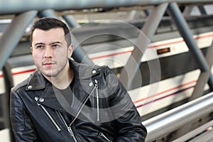 Ethnic young man waiting in underground station