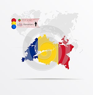 The ethnicities in Tatarstan, ethnic group Romanians ethnic groups. Map Tatarstan combined with Romanians ethnic groups flag