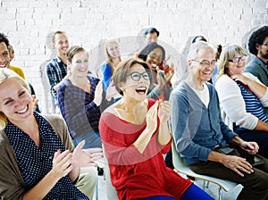 Ethnicity Audience Crowd Seminar Cheerful Community Concept photo