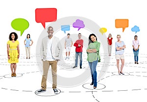 Ethnicity Business People Chat Communications Network Concept